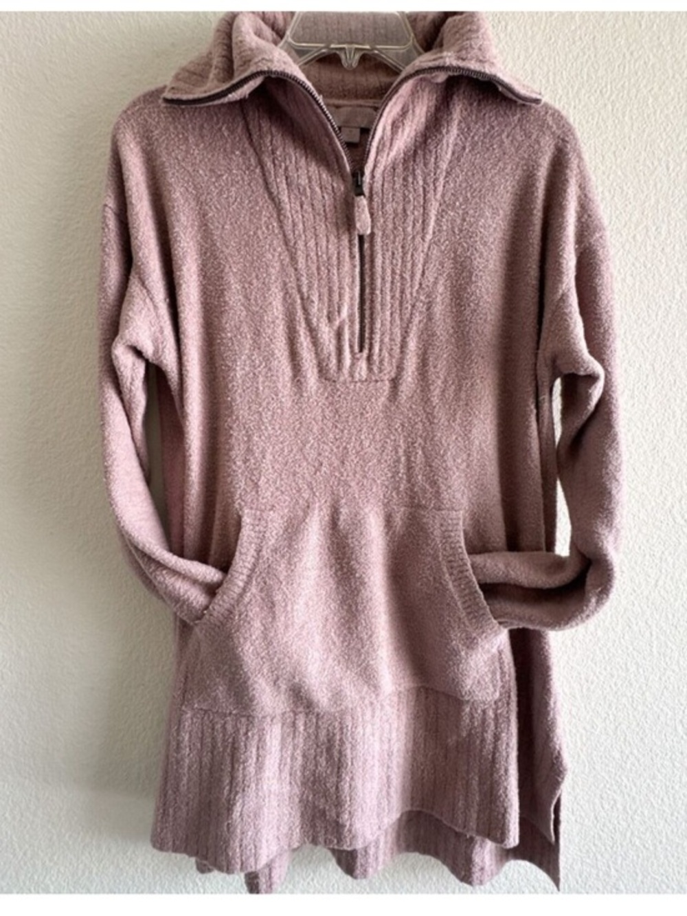 Barefoot Dreams Cowl Neck Sweater in Dusty Rose